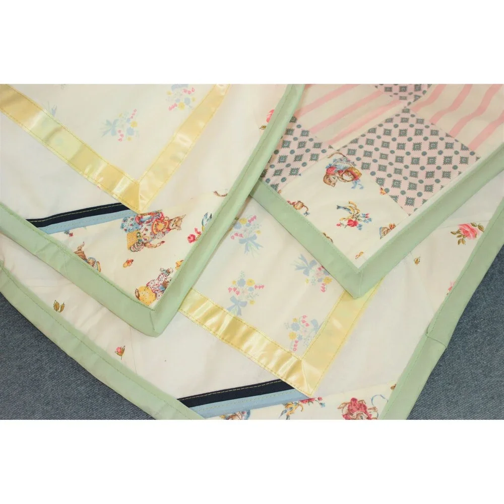 Patchwork Reversible Baby Quilt - 42 x 36 inches - Play Pad for Nursery